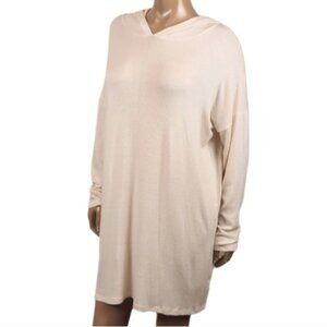 Forever 21 Hooded Long Sleeve Sweater Dress Knit Tunic Slouchy Relaxed Loose Fit
